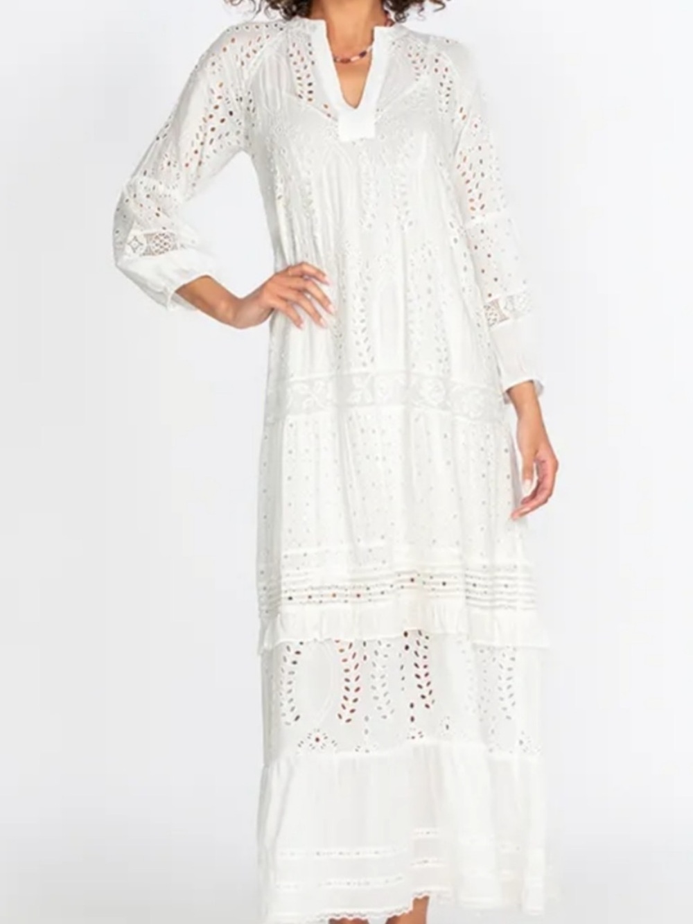Johnny Was Yvette Tiered Midi Dress Size Small
